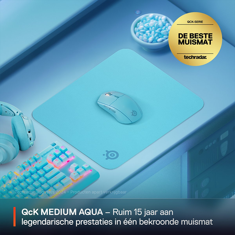 خرید موس پد SteelSeries QcK - سایز مدیوم - آبی کم رنگ